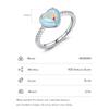 MODIAN Inel romantic cu inimă cu email albastru din argint 925, culoarea curcubeului, zirconiu, bijuterii fine pentru femei, cadou de nuntă