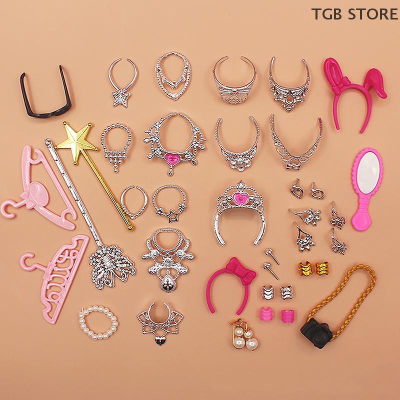 20PCS Universal Earrings Bracelets Crown For 1/6 Doll Accessories Fashion Set Girl's Doll Jewelry DIY Decoration Toy