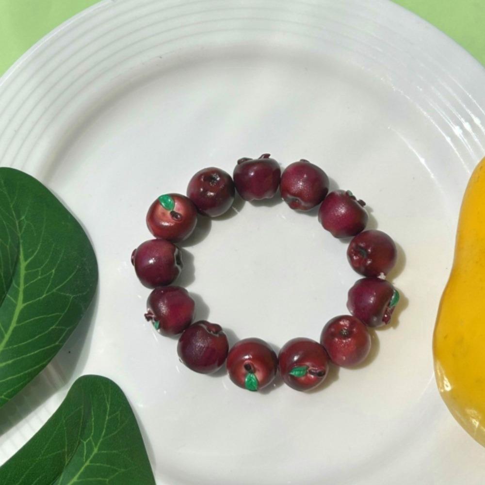 3D Fruit Resin Fruit Bracelet Elastic Rope Cartoon Bracelet Y2K Fruit Beaded Bracelet  Summer