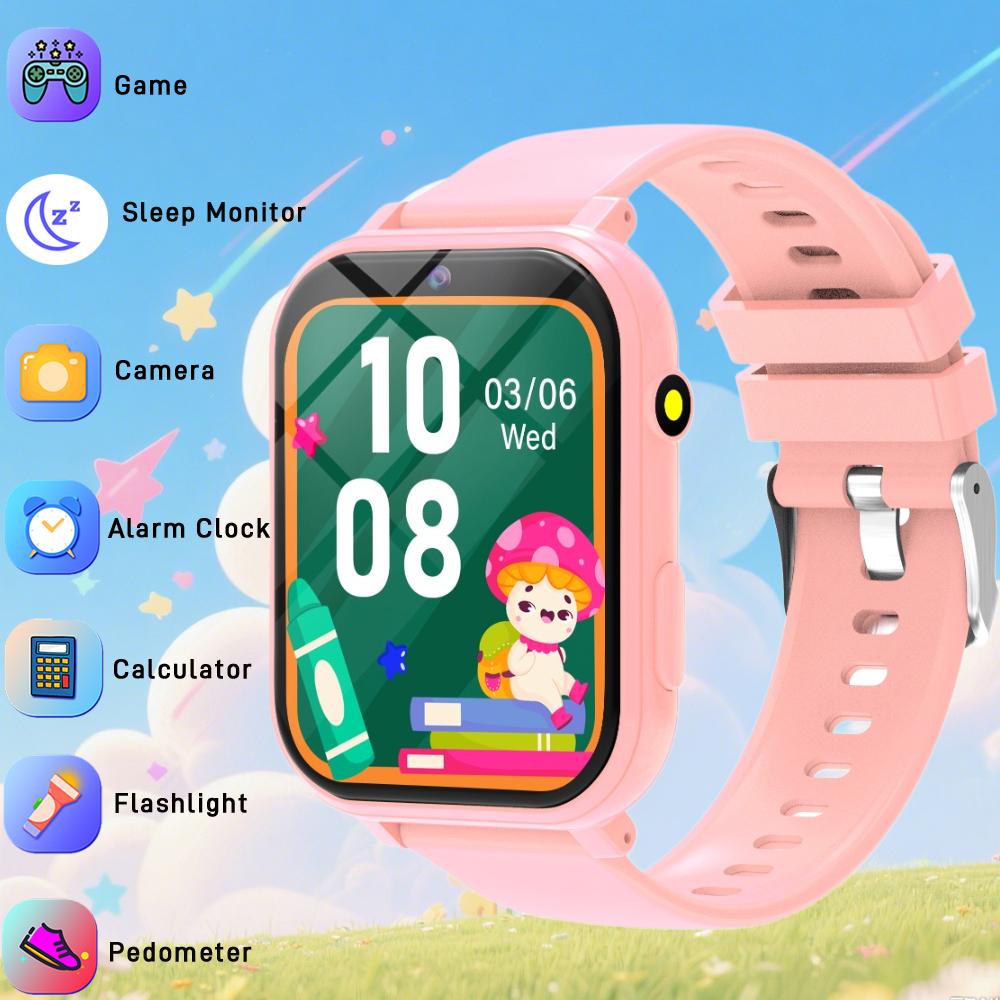 1.83 Inch HD Camera Kids Smart Watch 18 Games Step Counting Sleep Monitoring Alarm Clock Smartwatch Children Boys Girls Gifts