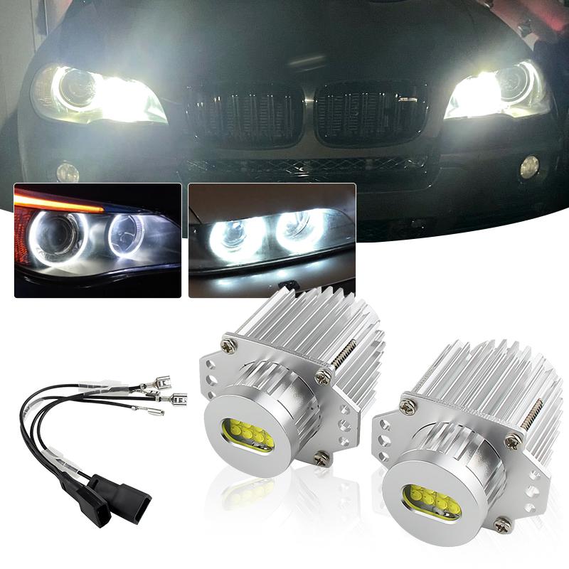 

2PCS Angel Eye LED Light 80W White Bulbs For BMW 3 Series E90 E91 E91 325xi 328i 328x Halo Ring Marker Side Lamp Canbus No Error