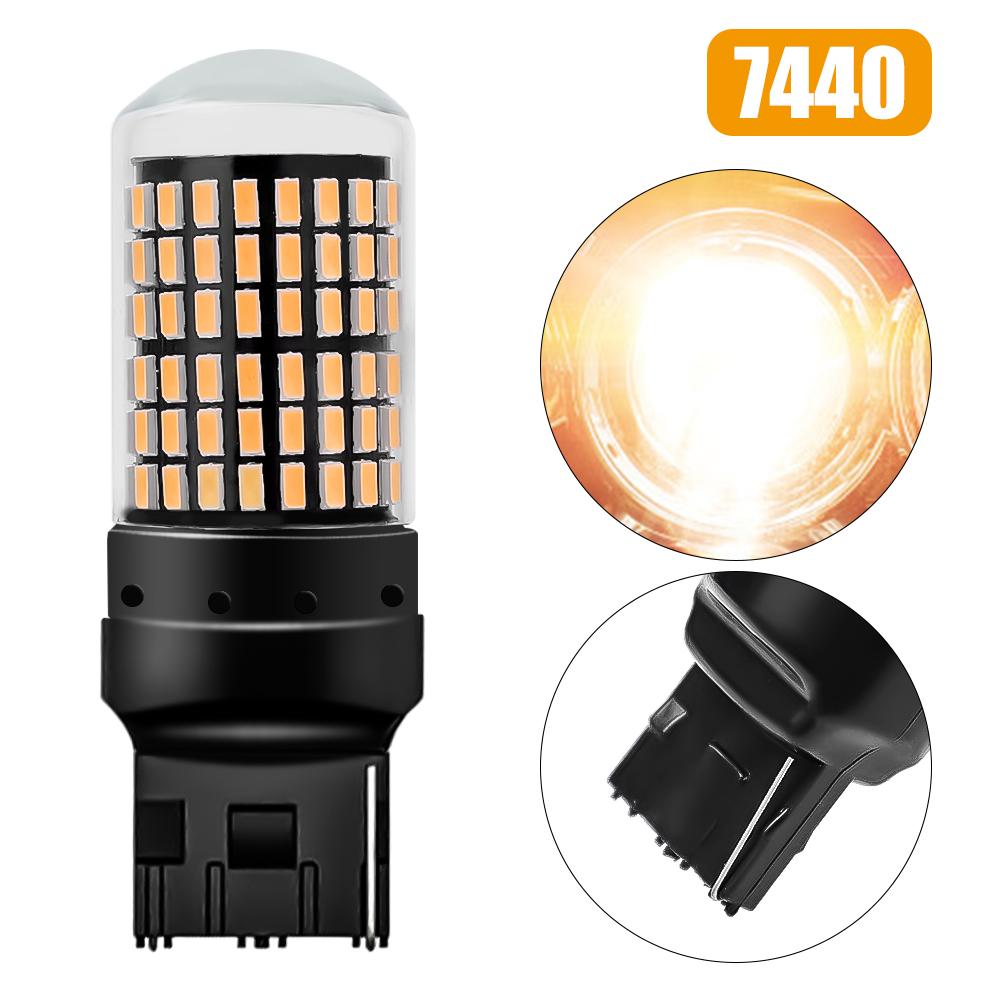 

T20 Автомобильный светодиодный указатель поворота 7440 1157 1156 BA15S PY21W P21W Водонепроницаемый IP68 6000K Фонари заднего хода Белый Желтый Красный Лампа 1pc жёлтый