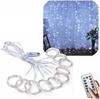 LED Light Curtain Wire Icicles Remote Control Cool White 3X3M Lights
