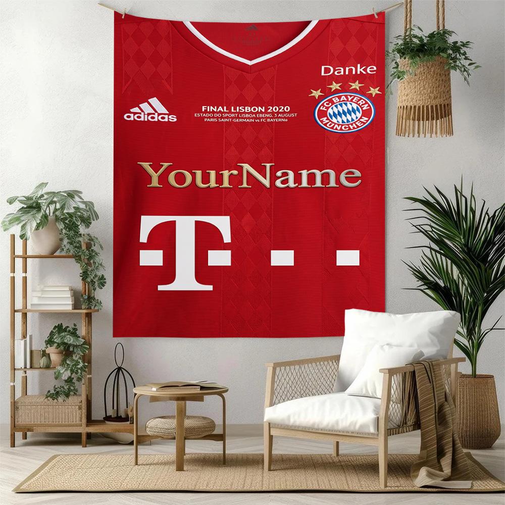 Bayern Munich Custom Your Name Wall Decor Tapestry Art For Pet Memorial Birthdaywedding Party Backdrop Family Gift