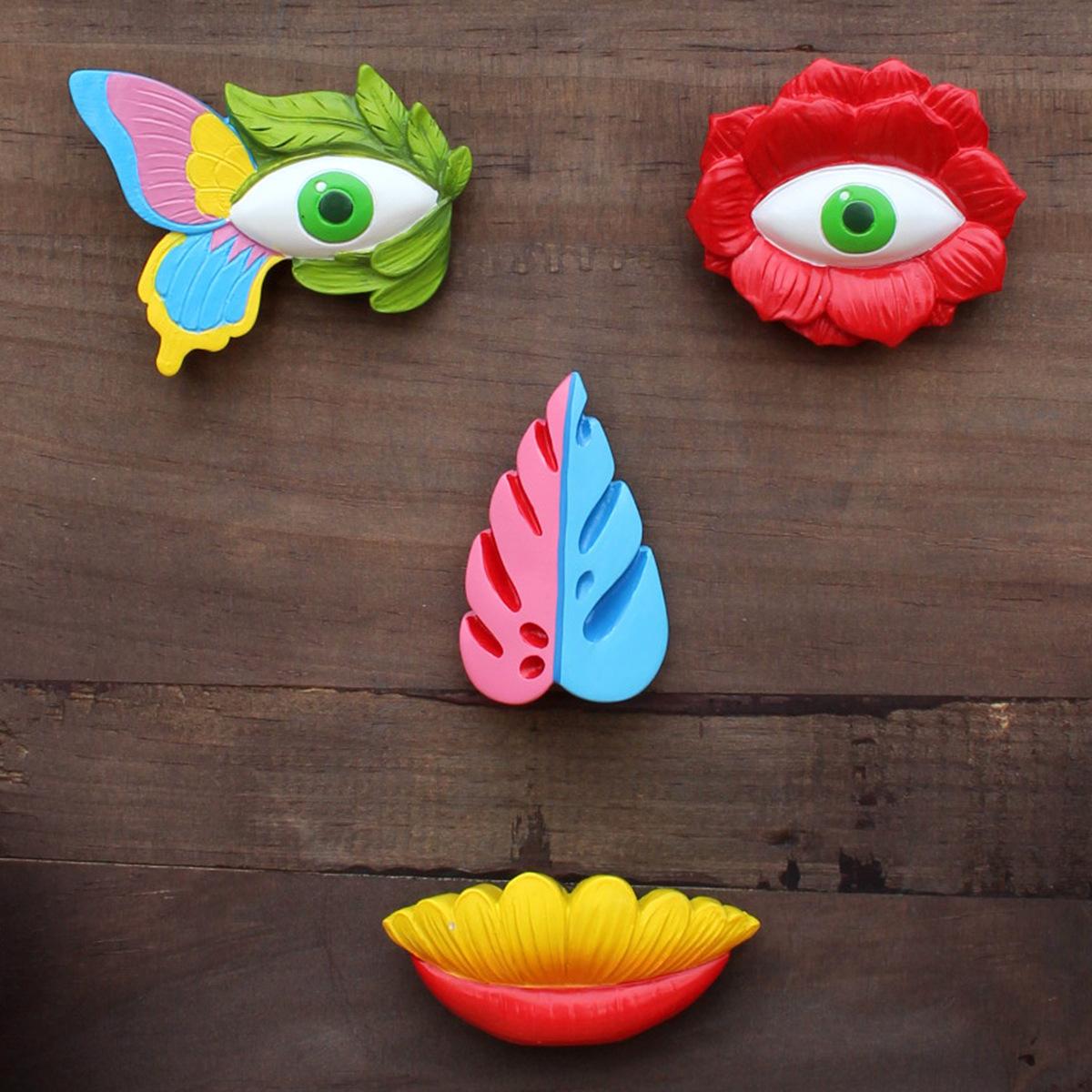Cute Funny Tree Face Decor Outdoor, Colorful Tree Faces for Garden Yard Art, Unique Creative Outdoor Tree Faces for Patio Trees & Wall Decoration