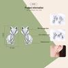 Avle S925 Origami Fox Sterling Silver Animal Earrings for Girls - SCE526