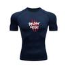 Fashionable Men's Tight Fitting Short Sleeved Fitness Running Cycling Harajuku Muscle Comfortable Exercise Quack Drying Top Summer T-shirt