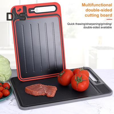 Tapis de décongélation 4 en 1 et planche à découper, plateau de décongélation antidérapant double face pour hachoir à viande, affûteur, plaque de décongélation pour steak