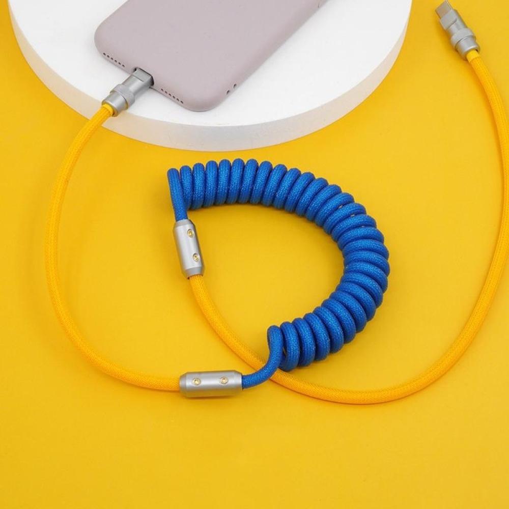 Cablu de încărcare rapidă retractabil 120W Cablu de încărcare PD din aliaj de aluminiu Cablu de date USB C pentru Samsung Galaxy OPPO Iphone Huawei 2m