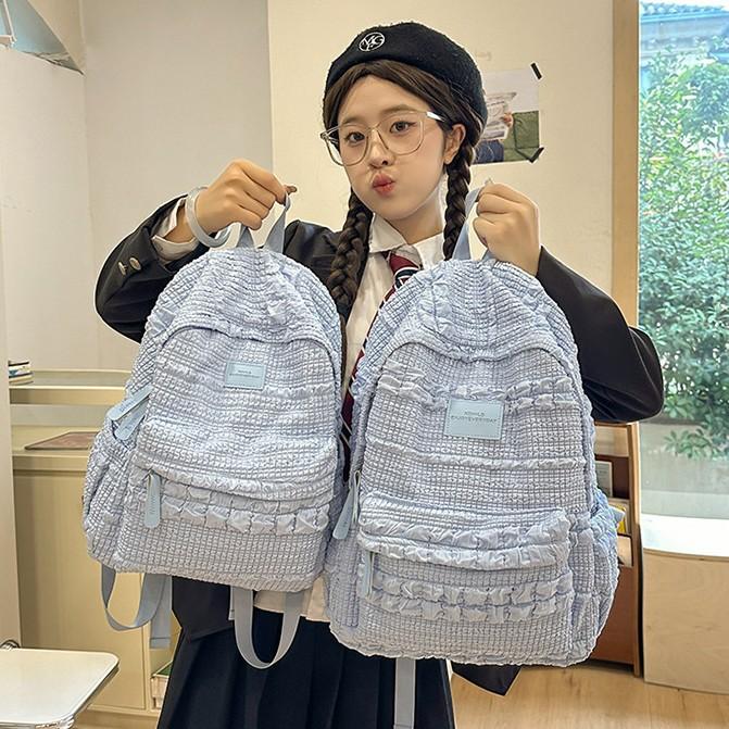 Schoolbag High Value Japanese Ins Sweet Girl Soft Heart Glutinous Bubble Small Backpack Simple Mori Middle School Student Backpack