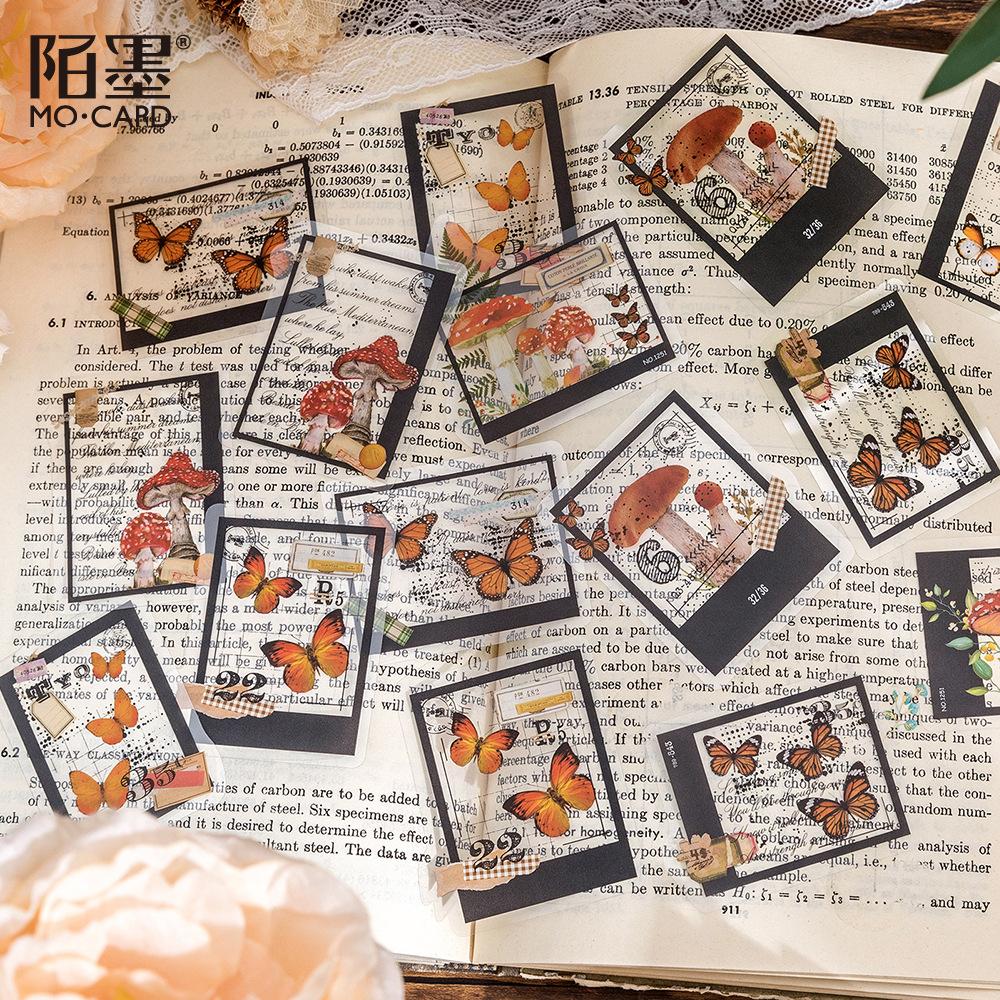 30 pcs Vintage Plant Flowers PET Stickers pack Decorative collage Adhesive Diy Hand Account Diary Album Scrapbooking accessories