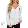 Womens Lightweight Waterproof Windproof Outdoor Jacket Full Zip Hooded Raincoat Casual Shell Coat with Adjustable Drawstrings