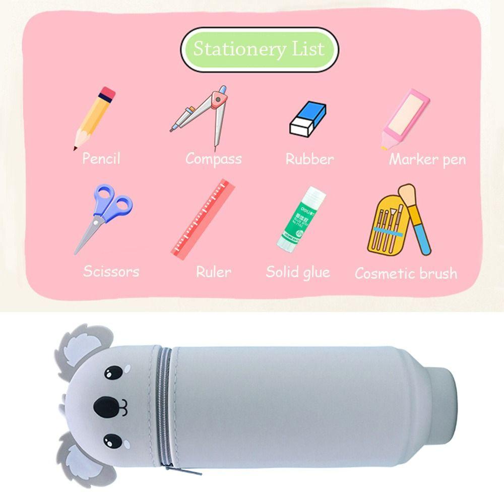 Animal Shape Pen Pouch Silicone Pen Box Cute Pencil Case  School Office