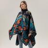 Boho Knit Shawl Women Men Lightweight Warm Wrap Scarf Fall Winter Ethnic Patterned Cape