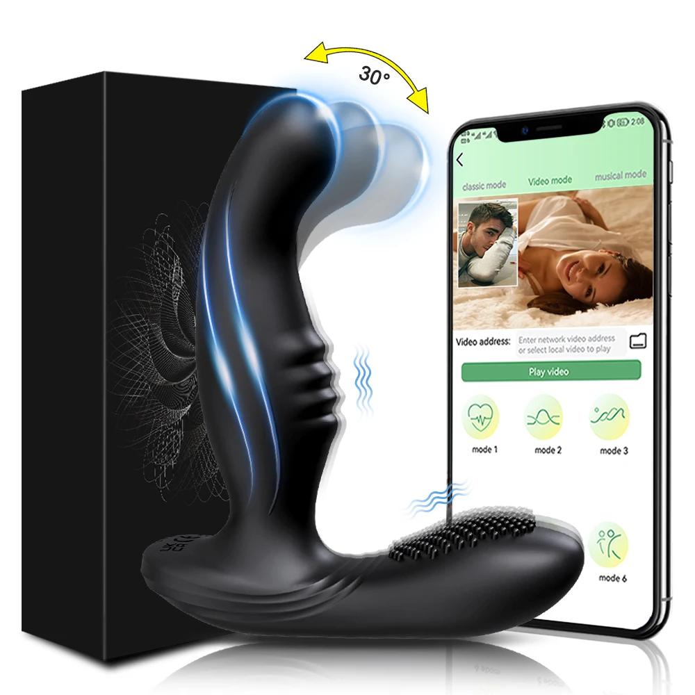 APP Ovládanie Pánsky Viggle Masážny prístroj prostaty Análny Vibrátor pre Mužov Gay Swing Análna Zátka Stimulátor Perinea Sexuálna Hračka pre Mužov