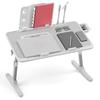 Laptop Lap Desk, Laptop Bed Tray Table, Adjustable Lap Desk with Light Fan, Folding Laptop Desk for Bed with USB, Bed Desk with Storage Drawer