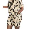 Women's Fashionable Casual Summer/ Spring Short-sleeved Crew-neck Pants