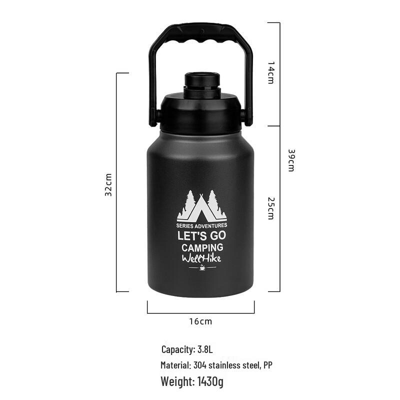 WELLHIKE Outdoor Stainless Steel Insulated Cooler 3.8L