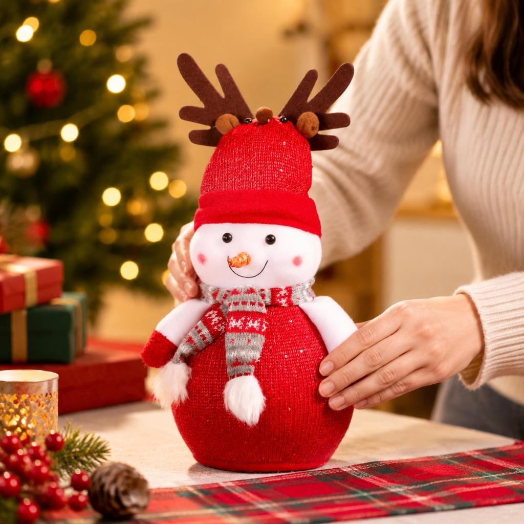 Foam Snowman Figurines Large Medium Small Christmas Decoration Set for Holiday Tabletop Mantel Decor