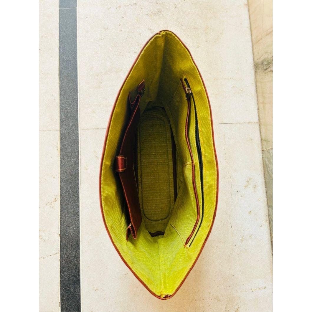 Женская кожаная большая сумка премиум-класса ручной работы с передним карманом 15 x 11 — фото 6