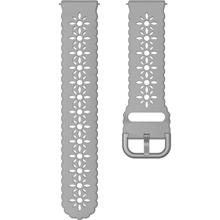 Universal Silicone Strap 20mm Soft Hollowed-out, Gray