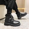 221 Autumn and Winter New Martin Boots High-top Casual Middle-top Black British Outdoor Short Boots