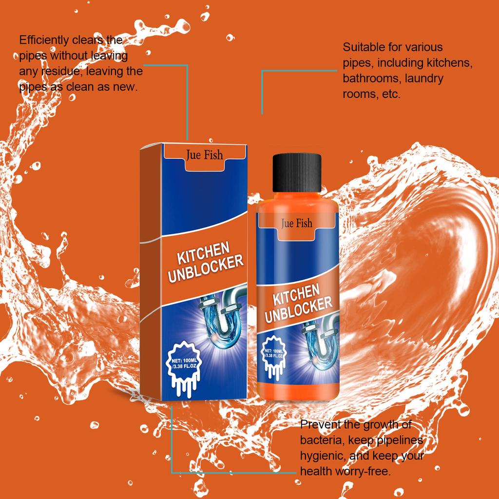 Jue-Fish Powerful Kitchen Pipe Dredging Agent Dredge Deodorant Toilet Sink Drain Cleaner Sewer Fast Cleaning Tools
