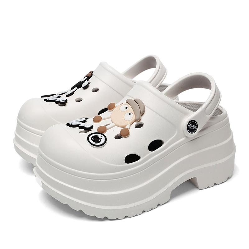 Lucyever 2024 Diy Hole Garden Shoes for Women Slippers Summer 2024 Soft Chunky Platform Sandals Woman Non Slip Beach Slippers