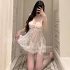 Erotic Underwear, Sexy Pure Desire Lace Nightgown, Steel Ring Gathering, See-through Open Crotch Uniform, Seductive Pajamas 1145