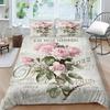 3D Classic Luxury Bedding Full Size Vintage Flower Bedspread Set Microfiber Fabric with Zipper Washable Soft Home Decoration