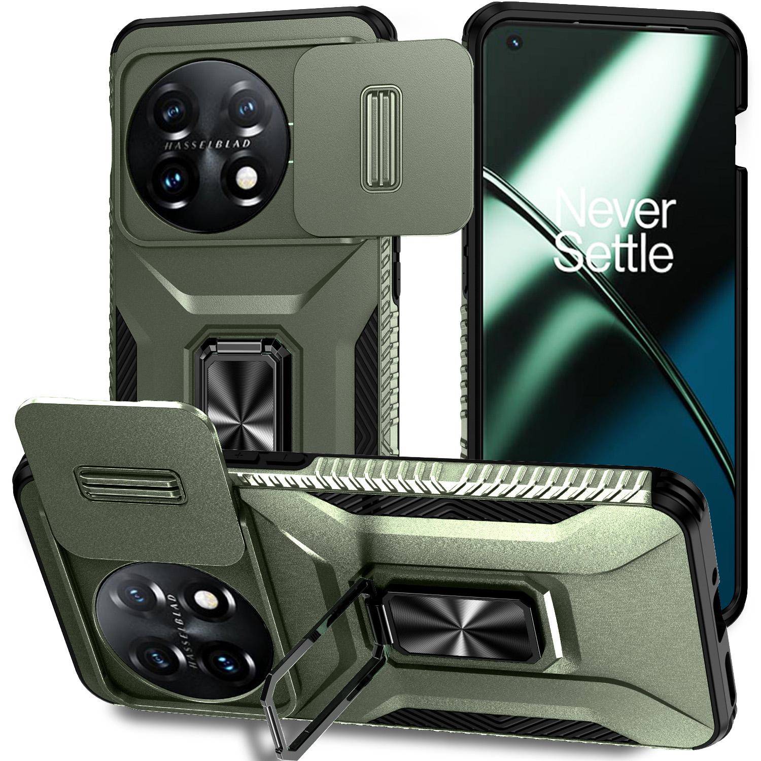 

Чохол для OnePlus 11 5G TPU+PC Кільце-підставка Кришка об єктива Чохол для телефону Green