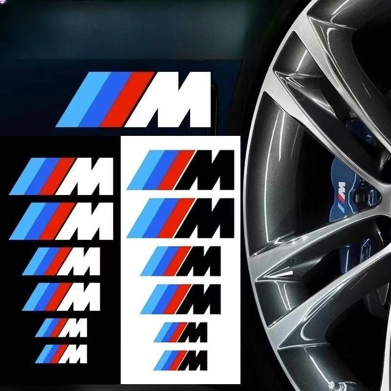 6 ks pro samolepku na třmen BMW M, samolepka na brzdu pro vysoké teploty, modifikovaná samolepka BMW BMW třípruhová samolepka na auto M. Sklo okna.