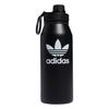 Adidas Originals 1 Liter (32 Oz) Metal Water Bottle, Hot/Cold Double-Walled Insulated 18/8 Stainless Steel, Black/White, One Size