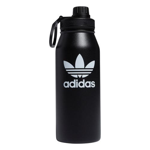 

adidas Originals 1 Liter (32 oz) Metal Water Bottle, Hot/Cold Double-Walled Insulated 18/8 Stainless Steel, Black/White, One Size