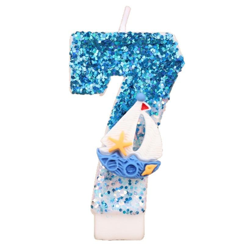 Sailing Number Birthday Candle Cake Party Decoration First Birthday Handmade Candle 0-9
