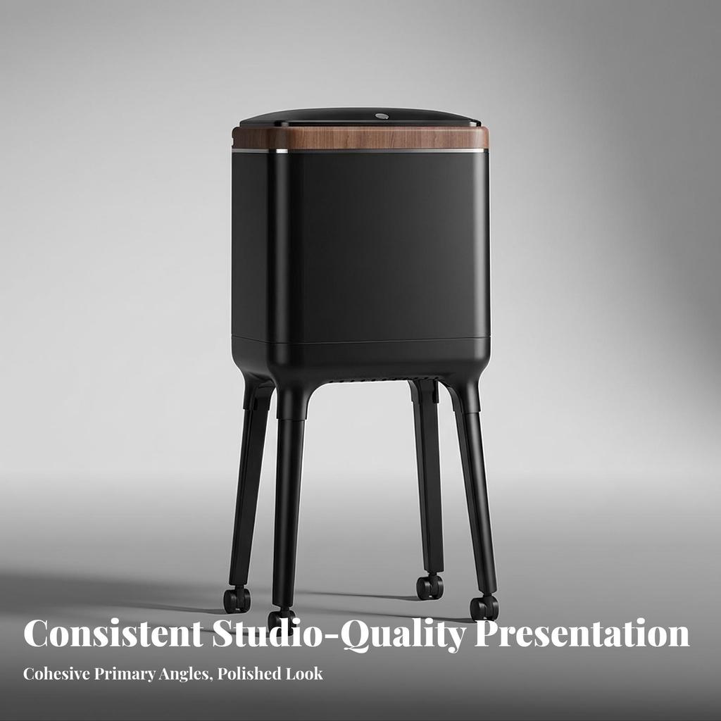 Trash Can with Legs and Wheels Slim Space-Saving for Kitchen