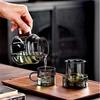 400ml Reusable Heat Resistant Glass Tea Cup with Infuser Filter and Wooden Handle Office Tea Separation Mug Flower Tea Mugs