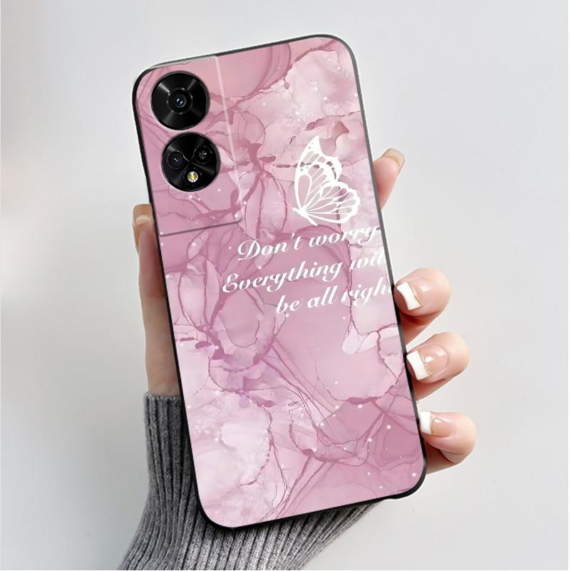 Printing Pattern Case For TCL 50 5G/TCL 50 XE Nxtpaper 5G/TCL 50XE 5G Soft Silicone Black Shell Cover Cute Flower Cartoon Casing