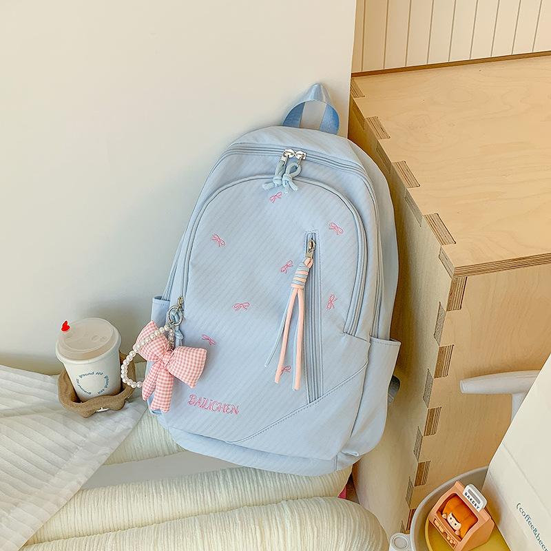 School Bag New Japanese Style INS High-value Fresh and Sweet Candy-colored Bow Backpack, Lightweight Backpack for Middle and High School Students