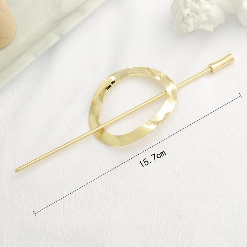 Korean Dongdaemun Geometric Metal Hair Stick: Vintage, Elegant Updo Hairpin Accessory