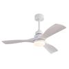 42-Inch Ceiling Fan with Light and Remote Control, Modern White with 3 Blades, Silent Reversible DC Motor and Memory Function in Farmhouse Style