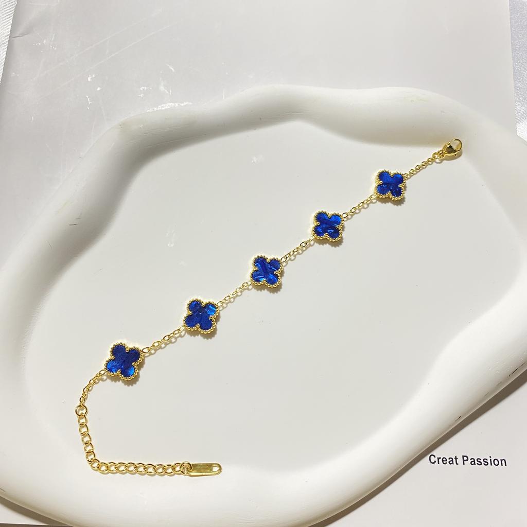 Female Titanium Steel Does Not Fade 9MM Five-flower Lucky Four-leaf Clover Bracelet Is Fashionable and Versatile