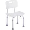 Shower Stool Shower Chair Ergonomic Adjustable Height Non-Slip Feet Max Load 136 Kg Aluminum HDPE