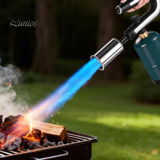 Cooking Torch Adjustable Outdoor Propane Torch, Handheld Flame Thrower Campfire Charcoal Starter, Safety Lock for BBQ, Grill, Searing Steak, Sous Vide
