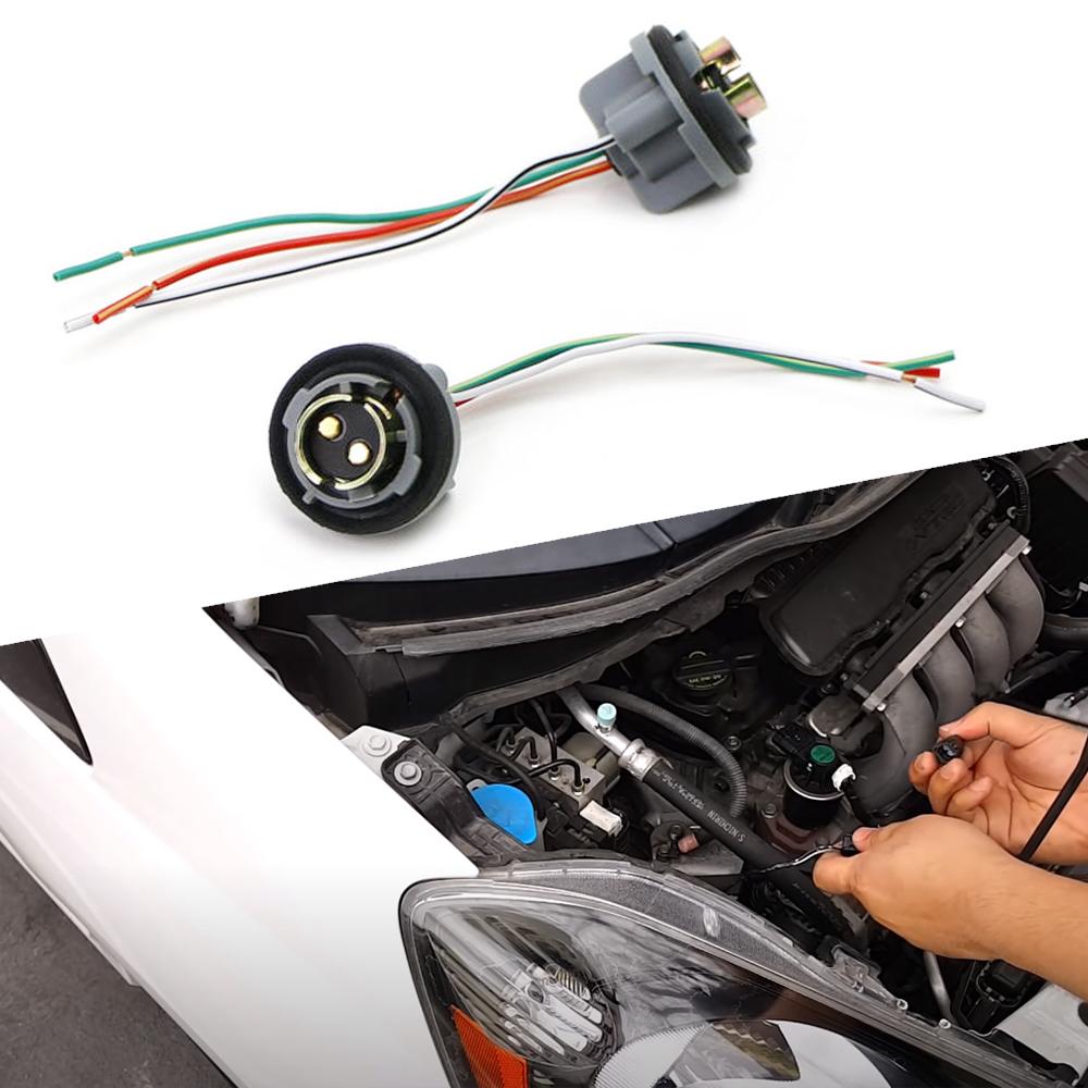 2Pcs Universal Pigtail Wire Female Socket 1157 U Two Harness Stop Brake Repair Plug Easy installation Car Light Accessories