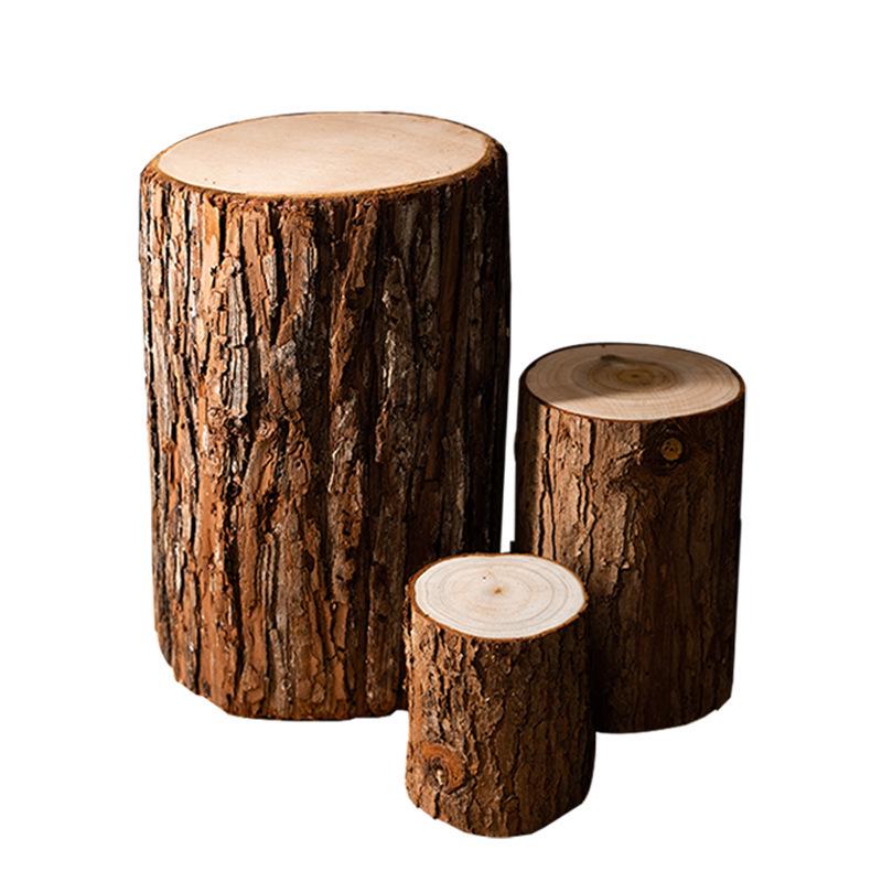 Holz Baumstamm Dekoration: Runder Baumstammhocker & Ausstellungsstück für Restaurants, Geschäfte, Fotografie & Floristik