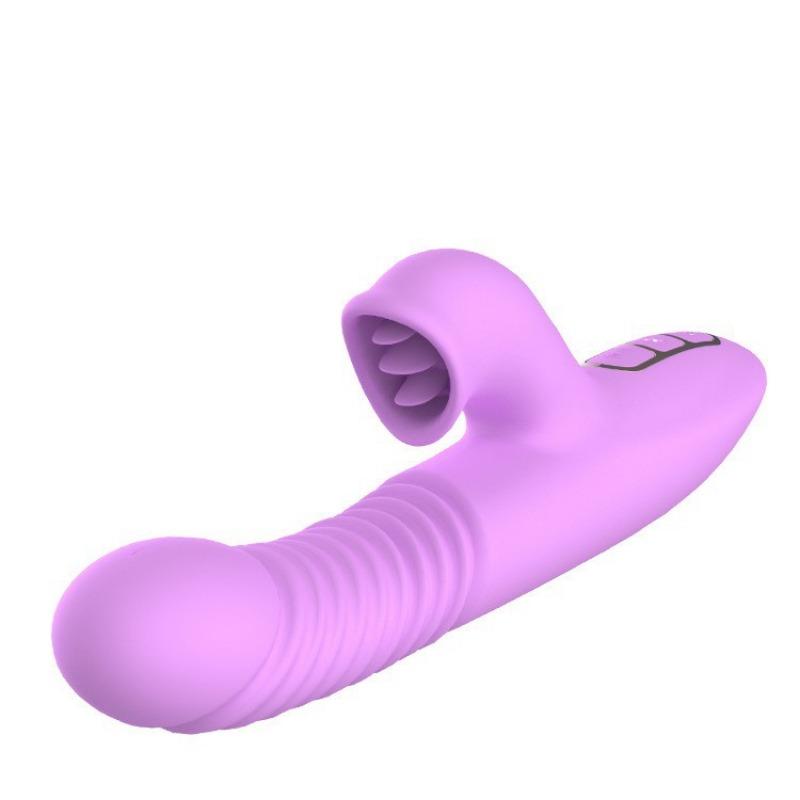 Honey Tongue Cyclone Fully Automatic Telescopic Heated Vibrator Female Electric Masturbator Erotic Sex Toys