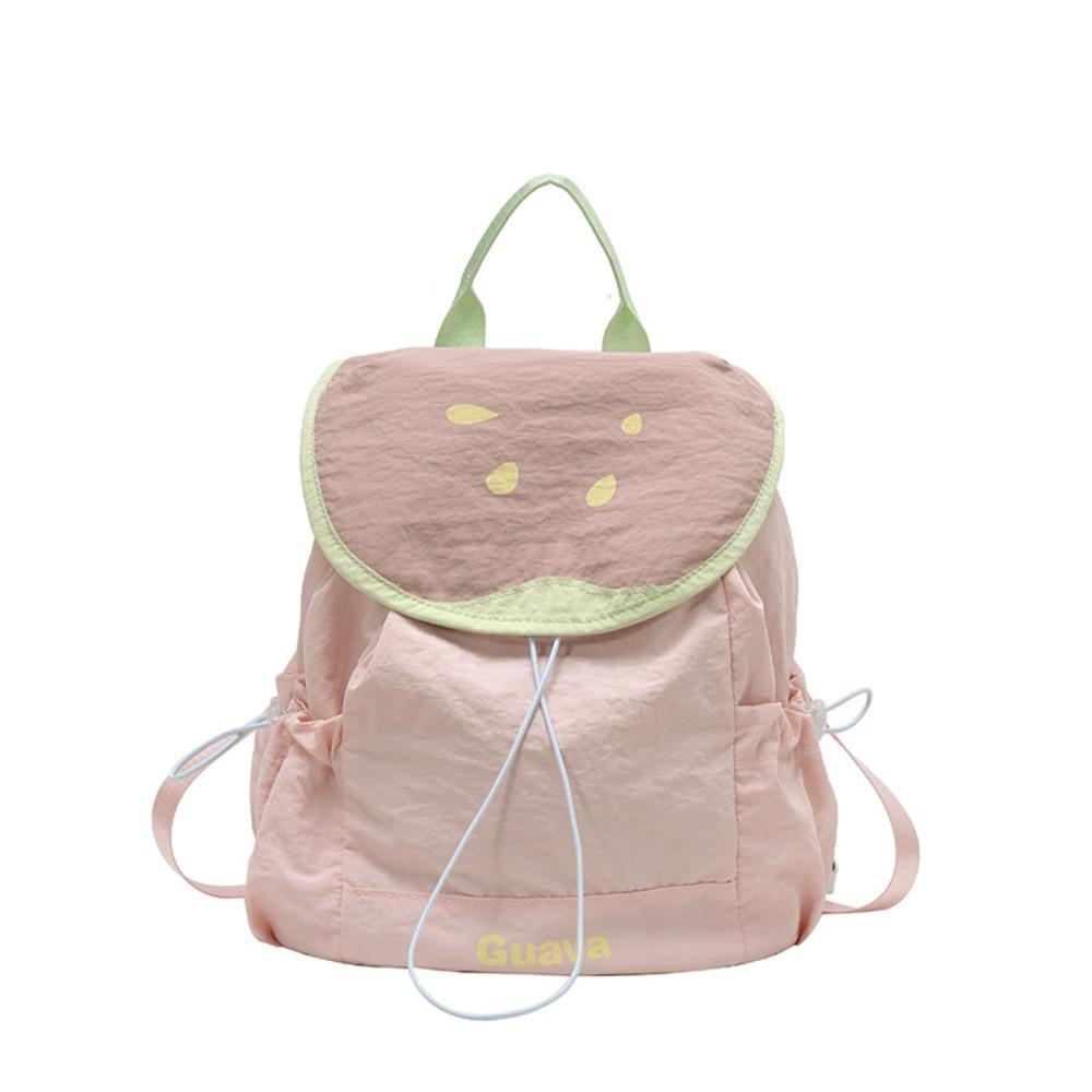 Travel Outdoor Drawstring Backpack Dopamine Color Hiking Shoulder Bag Fruit Nylon Backpack  Girls