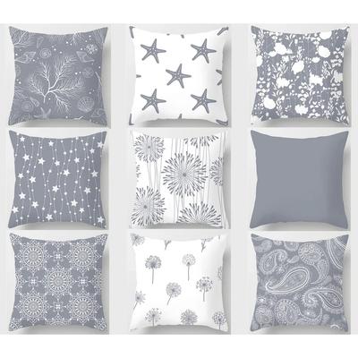 Gray Minimalist Pattern Throw Pillow Cover With Short Plush Print For Living Room Sofa Decoration Cushion Cover Pillow Covers