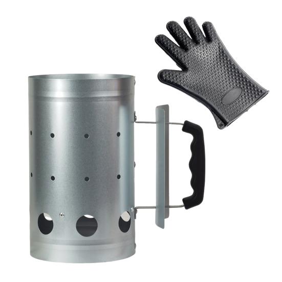 Nerezový kbelík na uhlí s protiskluzovou ergonomickou rukojetí, odolný, přenosný, pro venkovní kempování, turistiku, piknik, grilování, nádoba na popel